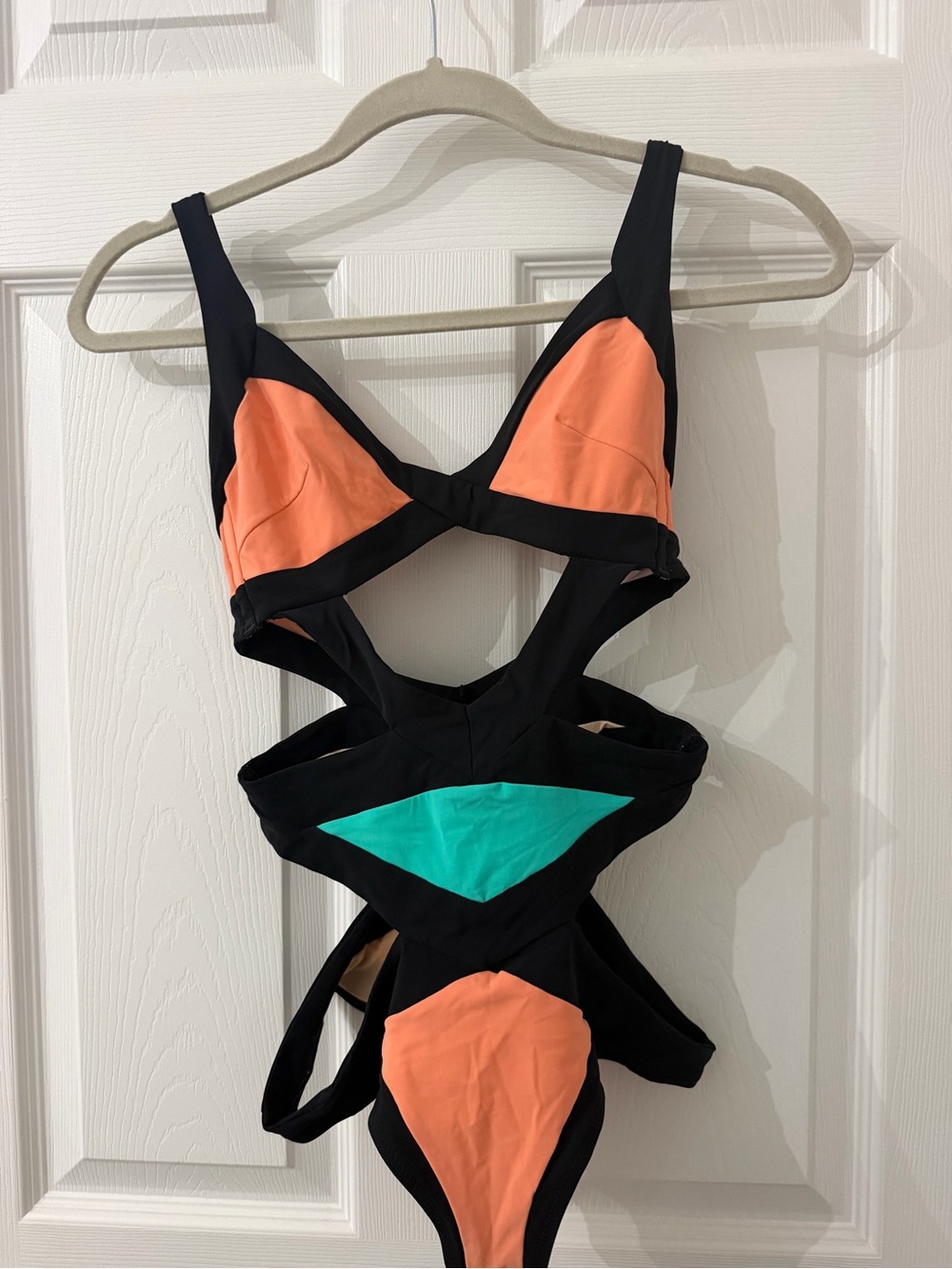 Agent Provocateur One-Piece Swimsuit with Peach & Teal Panels